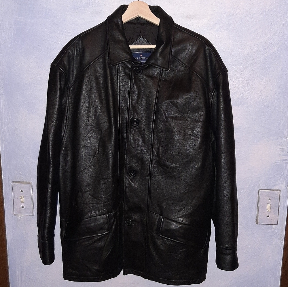 Thick, Heavy Leather Coat By John Ashford